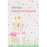 Set de 4 Cartes d'anniversaires avec motifs en relief