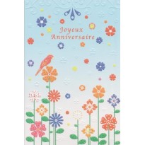 Set de 4 Cartes d'anniversaires avec motifs en relief