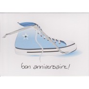 Cartes d'anniversaires Combi Volkswagen hippie et converses