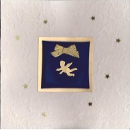 Ange doré , carte de Noël artisanale avec sujet scrapbooking