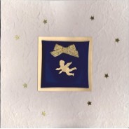 Ange doré , carte de Noël artisanale avec sujet scrapbooking