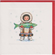 Joyeuses Fêtes sur la banquise : Inuit et son poisson