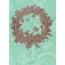 Couronne de l'Avent or sur fond bleu, carte de Noël