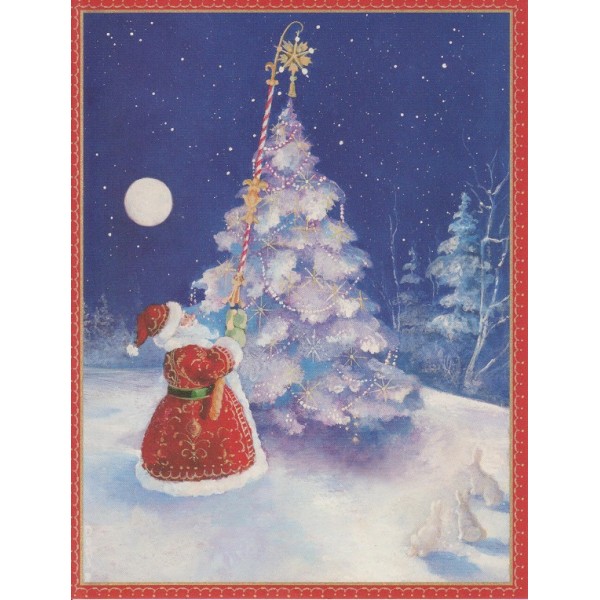 carte porte billet pere noel charme sapin