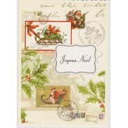 Cartes de Noël vintage à motifs variés, à bords découpés