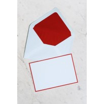 Cartes correspondance ivoire bordées couleur avec enveloppes