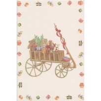 Chariot de Noël et ses jouets, carte de voeux