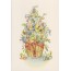 Sapin de Noël en fruits et feuillages givrés, carte de Noël