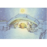 Crèche de Noël, carte de Noël traditionnel