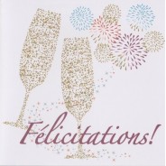 Carte Félicitations "Champagne et paillettes"