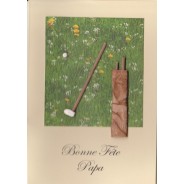 Bonne Fête Papa golfeur, carte faite main