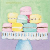 Carte illustrée gourmandises Macarons en pyramide