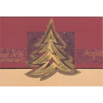 Carte de Noël porte-billets Sapin doré