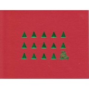 Petits Sapins Verts et Père Noël, carte de Noël 