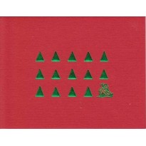 Petits Sapins Verts et Père Noël, carte de Noël 
