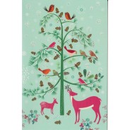 Nouvel An chez les animaux de la forêt, carte de voeux