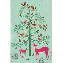 Nouvel An chez les animaux de la forêt, carte de voeux