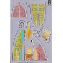 Créche à monter, carte de Noël à découper