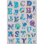 Stickers en relief Alphabets de Noël en deux versions