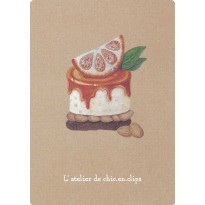Cheesecake orange, bijou-pâtisserie en carte postale