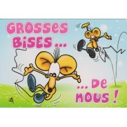 Des bisous pour tous en toutes circonstances, carte postale messages