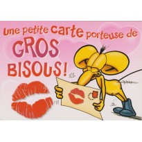 Des bisous pour tous en toutes circonstances, carte postale messages