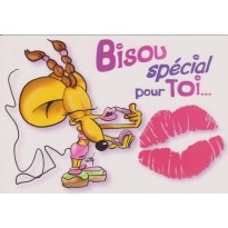 Des bisous pour tous en toutes circonstances, carte postale messages