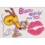 Des bisous pour tous en toutes circonstances, carte postale messages