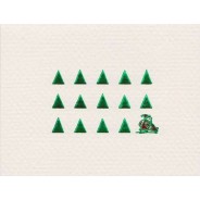 Petits Sapins Verts et Père Noël, carte de Noël 