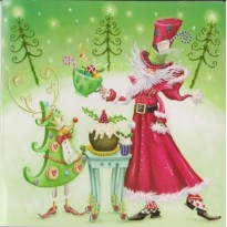 Cartes de Voeux Féériques Père Noël aux confiseries