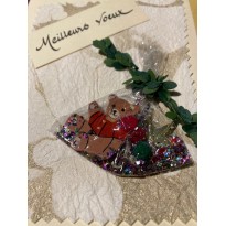 Les Petits Ours bruns vous souhaitent un Joyeux Noël, carte de meilleurs voeux avec sujet scrapbooking