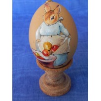 Oeuf d&eacute;cor&eacute; &agrave; la main, Madame Lapin: sujets Beatrix Potter