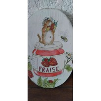 Plaque de porte d&eacute;cor&eacute;e &agrave; la main La Gourmandise